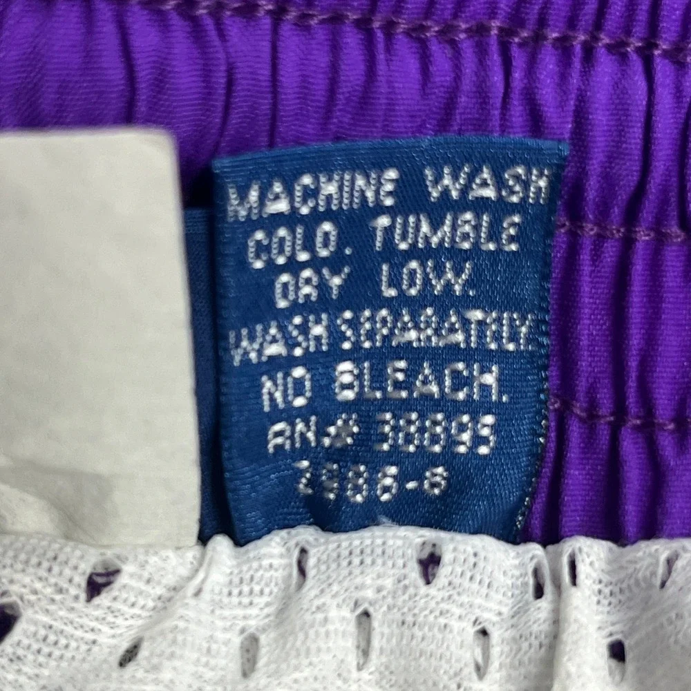 Vintage Towncraft Mens Colorblock Swim Trunks XL Tall Purple Teal Black USA Made